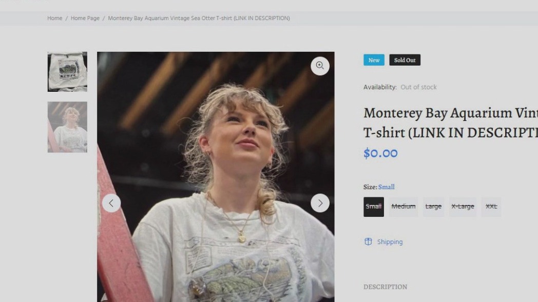 Monterey Bay Aquarium re-issues vintage sea otter shirt worn by Taylor Swift