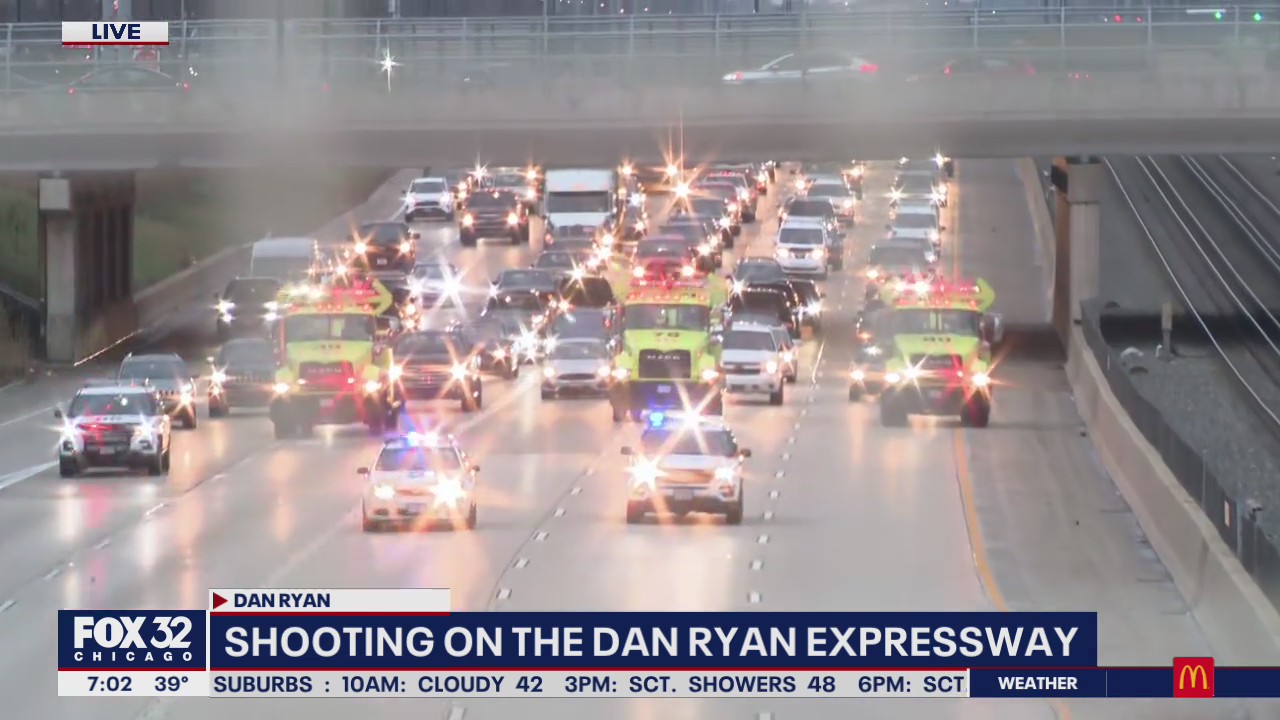 Dan Ryan expressway shooting shuts down lanes on Chicago's South Side.