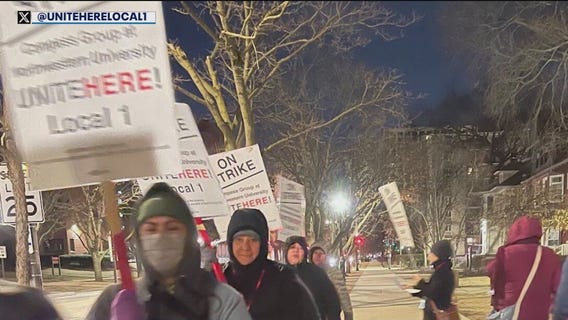 Northwestern University hospitality workers strike over wages, pensions