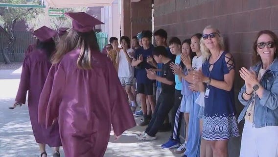 Arizona students visit elementary school before graduation