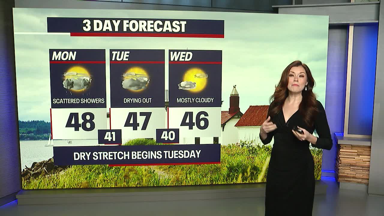 Seattle weather: Scattered showers for Monday