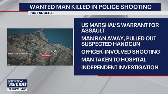 Wanted man killed in police shooting in Port Angeles