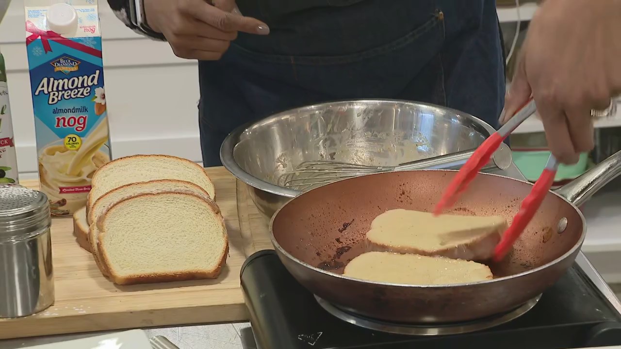 Vegan Egg Nog French Toast & Irish Coffee, perfect for Christmas Morning