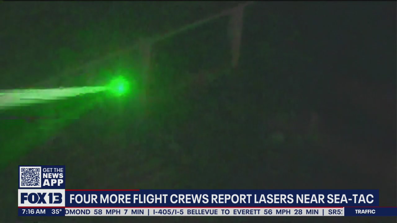 Four more flight crews report lasers near Sea-Tac