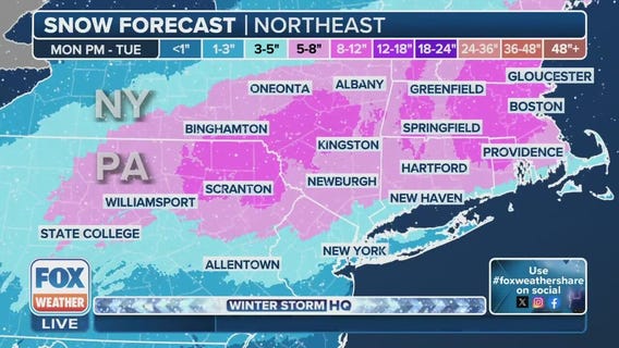 Snow returns to NYC Tuesday