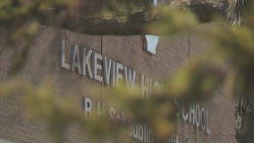 Racist writing spray painted outside Lakeview High School