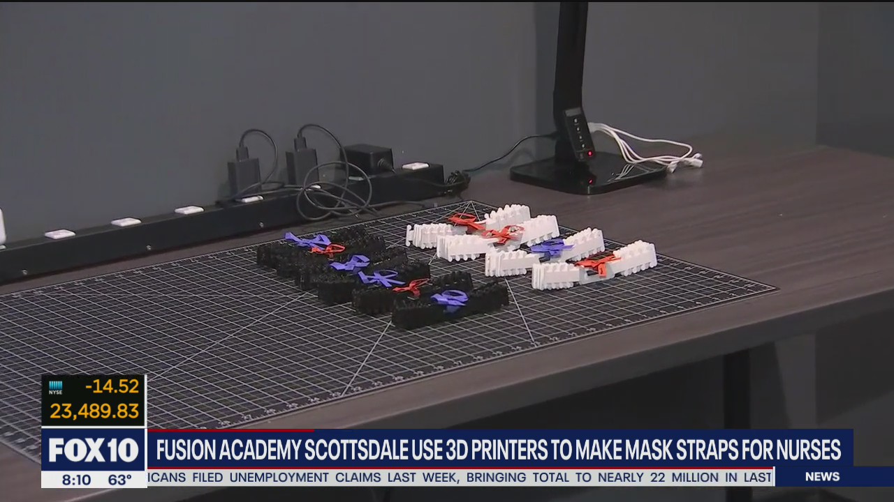 Fusion Academy in Scottsdale uses 3D printers to make mask straps for nurses