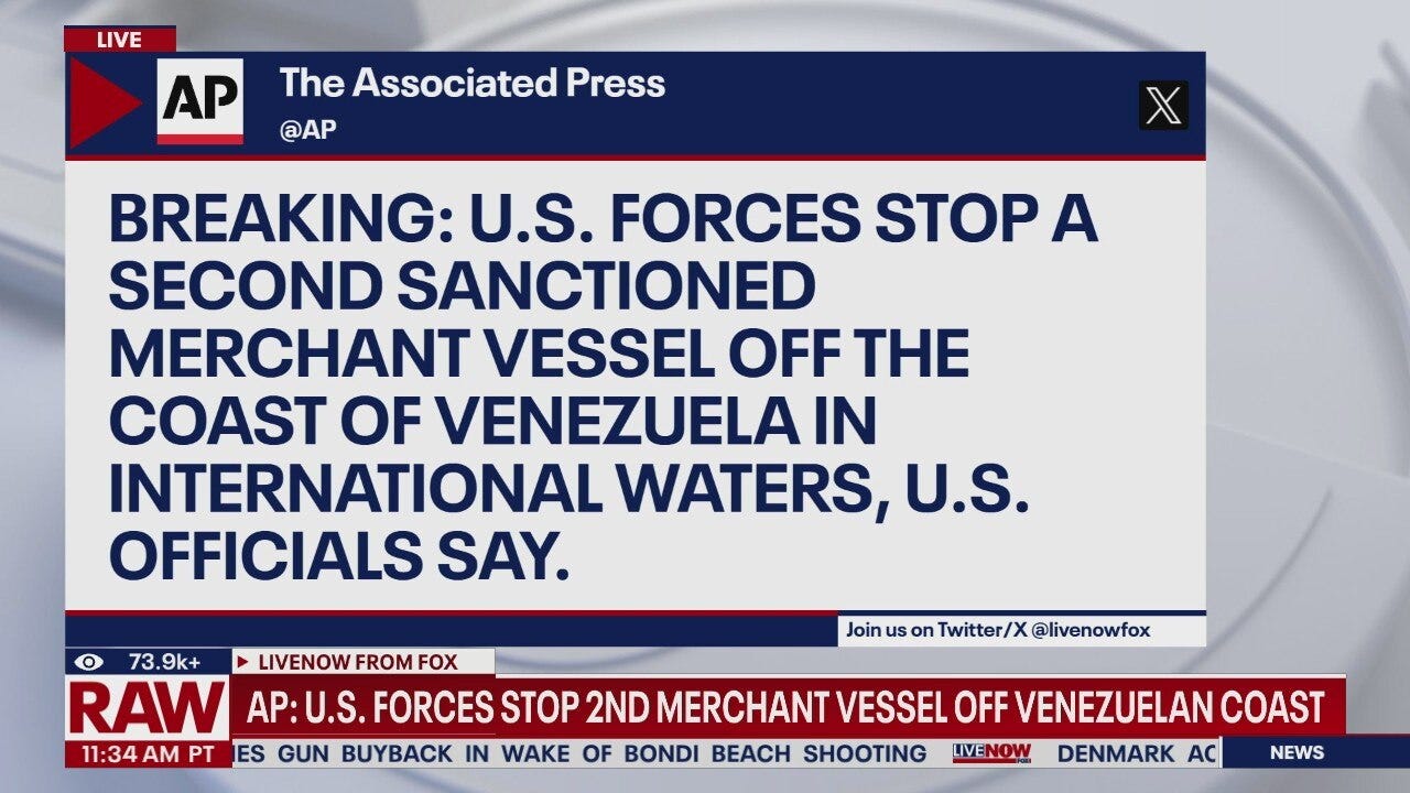 BREAKING: US stops second ship off Venezuelan coast