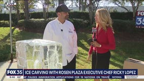 Ice Carving with Rosen Plaza's Executive Chef