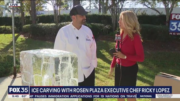Ice Carving with Rosen Plaza's Executive Chef