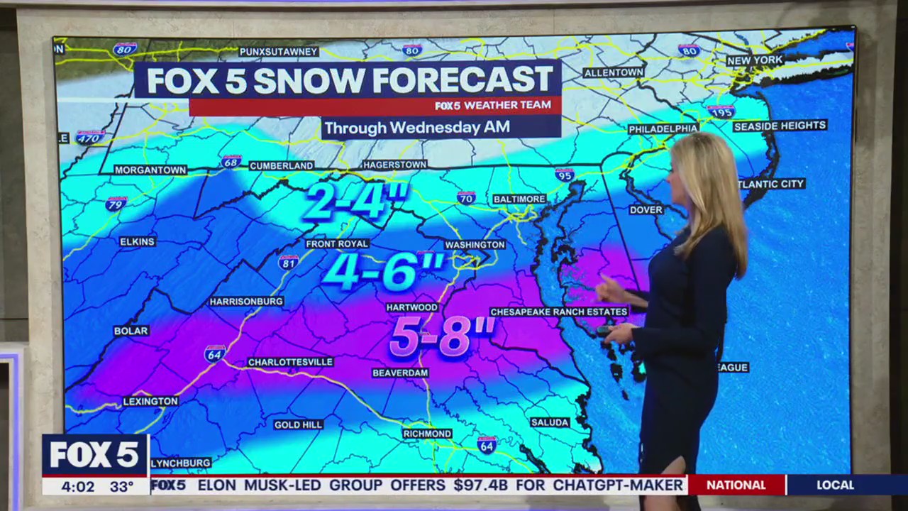 DC snow: rush hour forecast