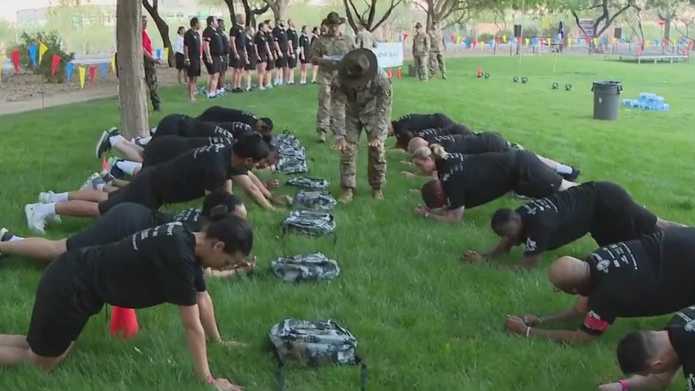 USAA employees simulate first day of basic training