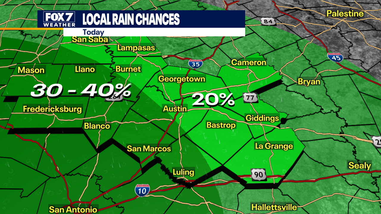 Austin weather: Pop-up showers and storms