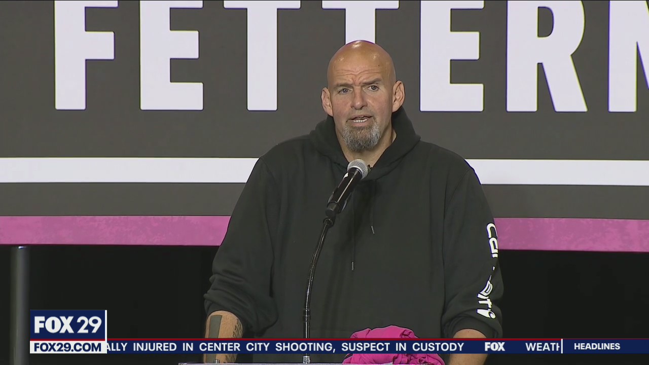 Democratic Senate candidate Lt. Gov. John Fetterman holds Montgomery County rally