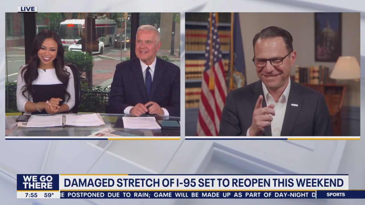 Gov. Shapiro discusses plan to continue I-95 work amid rain