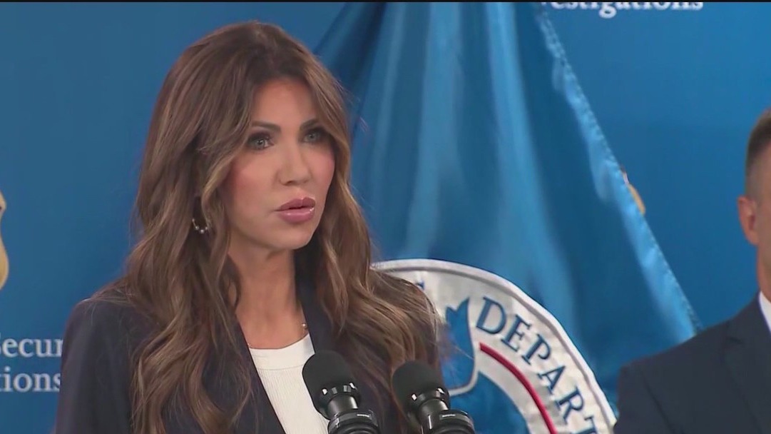 Demonstrators protest visit by DHS Secretary Kristi Noem in Chicago