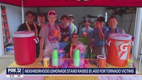 Neighborhood lemonade stand raises $1,400 for tornado victims