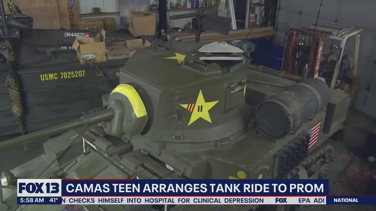 Camas teen arranges tank ride to prom