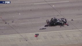 Motorcyclist hurt after crashing into semi truck