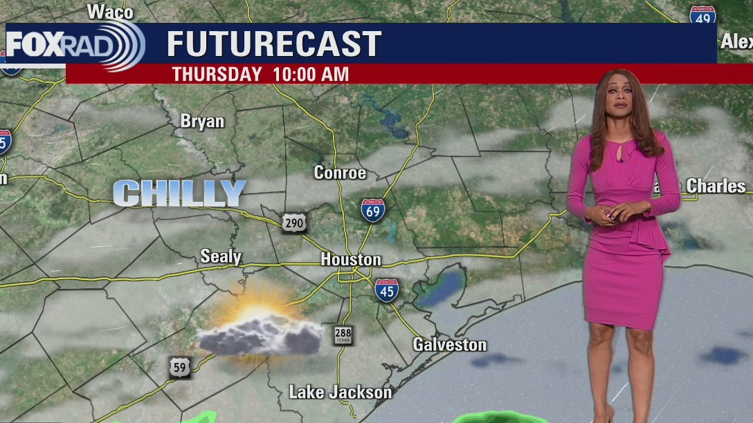 Breezy, chilly Wednesday evening in the 50s