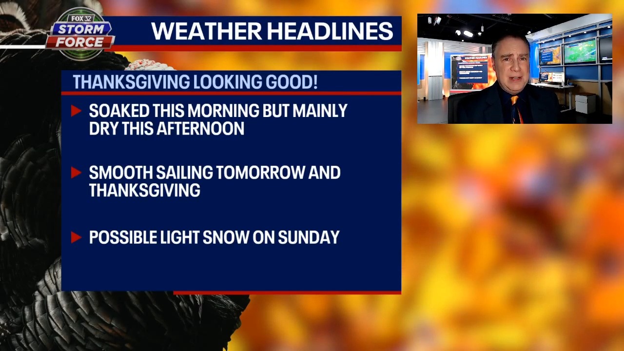 Chicago weather: Drenched this morning but dry for Thanksgiving