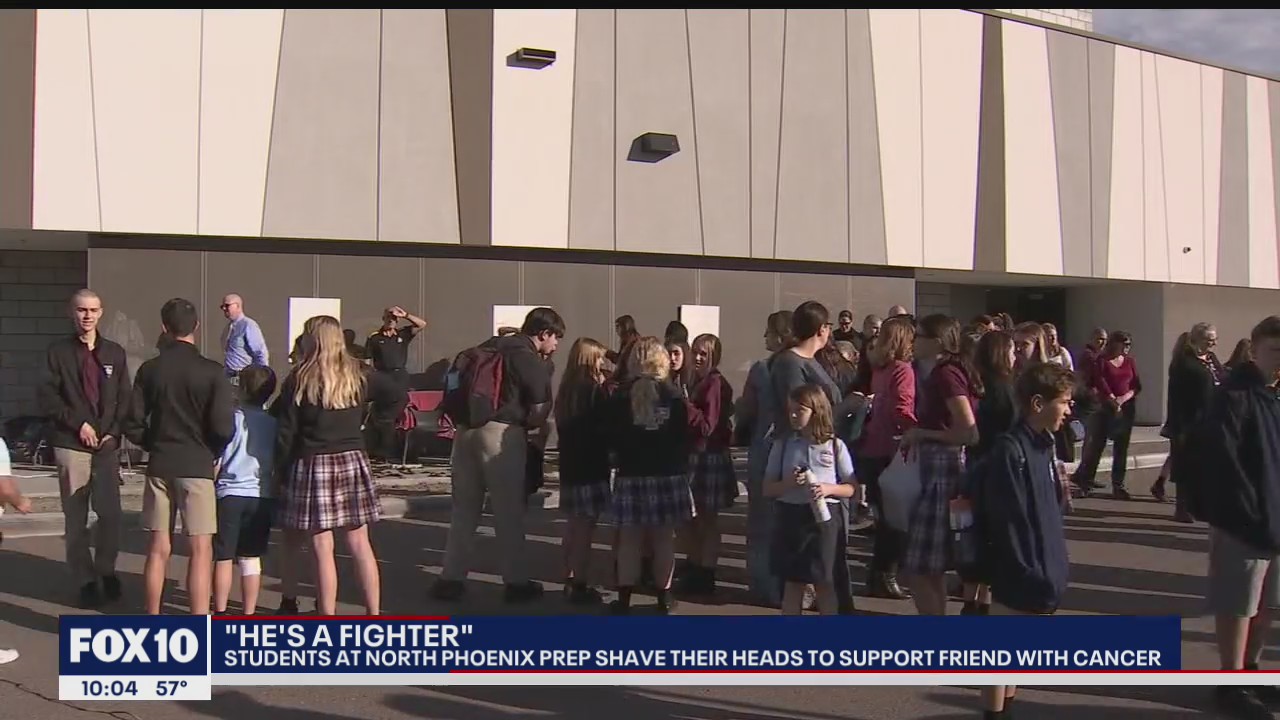 Students shave heads in solidarity with friend who's battling cancer