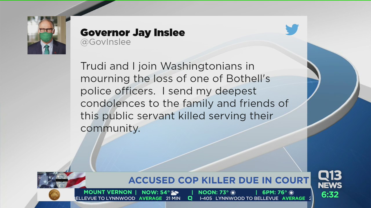 Man accused of killing Bothell police officer due in court Wednesday