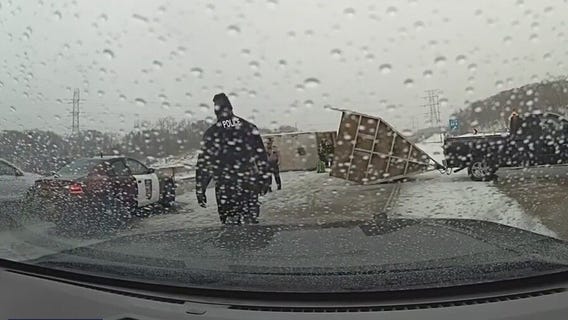 Crash causes sled dog trailer to split in half