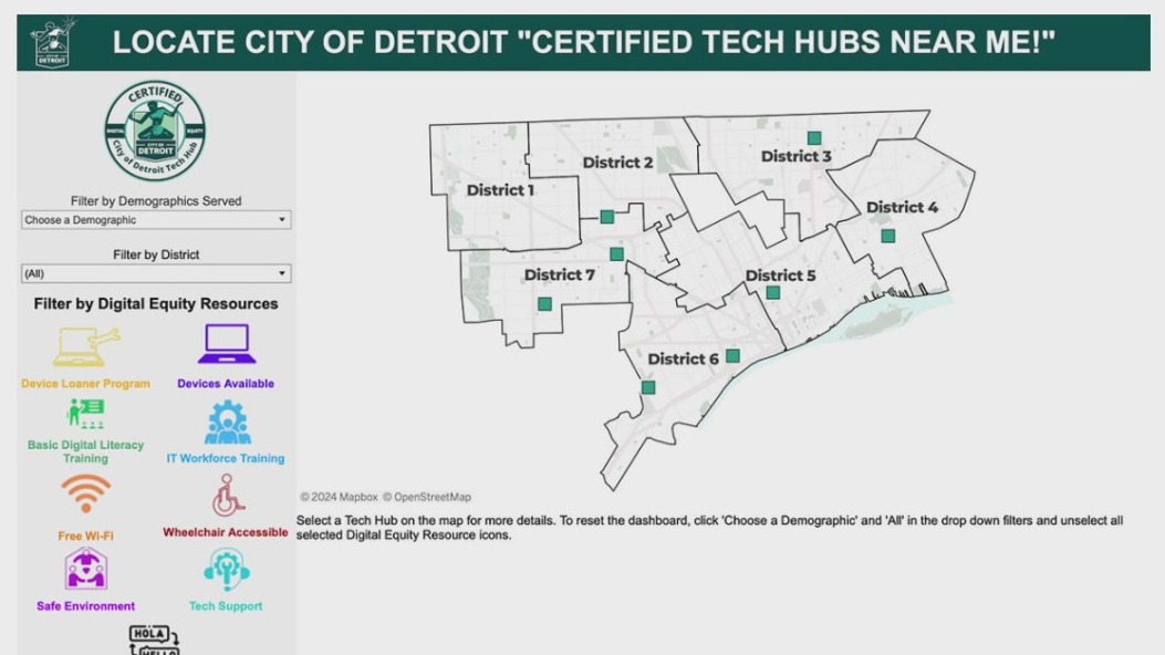 Detroit creates 8 tech hubs: Free internet, devices