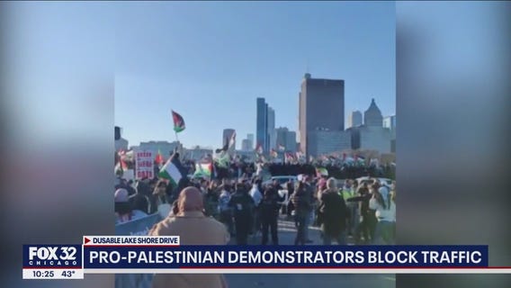 DuSable Lake Shore Drive reopens after 3,000 pro-Palestinian protesters temporarily shut it down