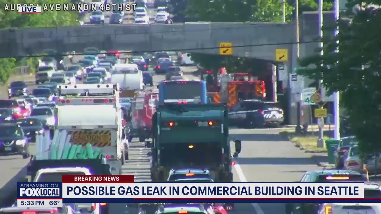 Possible gas leak causing major backup in Seattle | FOX 13 Seattle
