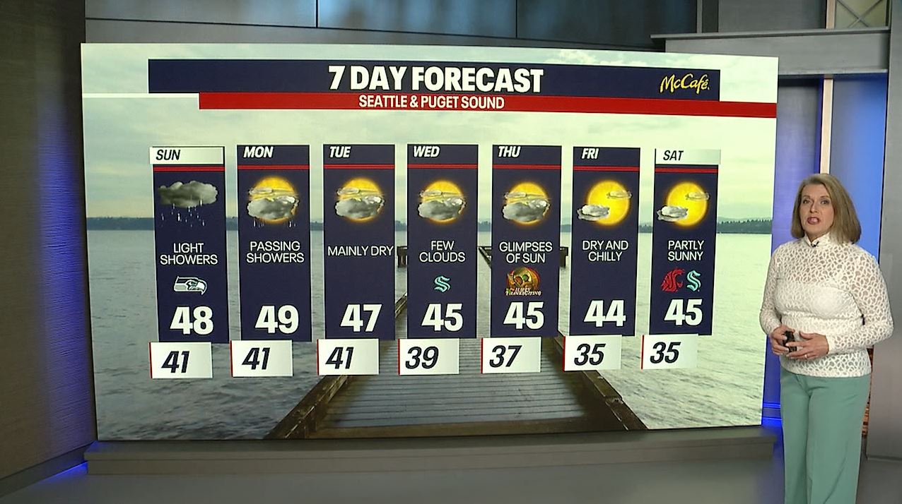 Seattle weather: Mostly cloudy and damp this weekend