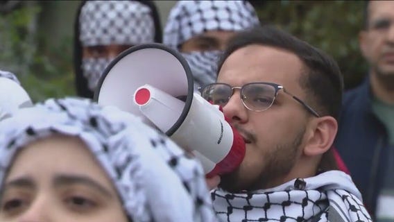 Local Palestinians protest amid overseas conflict