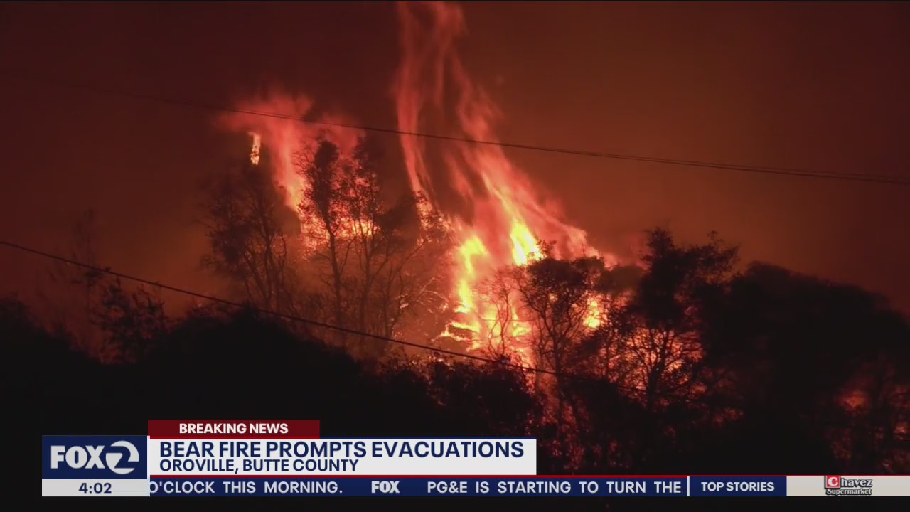Bear Fire prompts evacuations in parts of Plumas, Yuba and Butte Counties