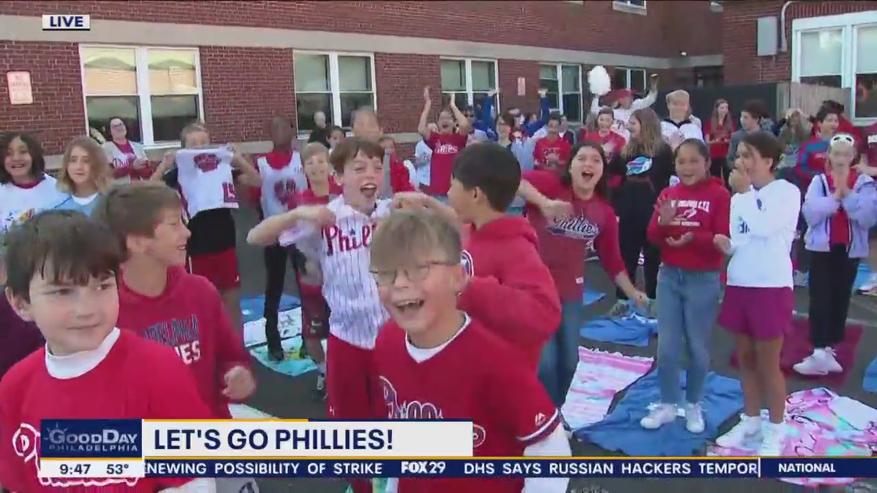 Students at Mater Dei Catholic School hold pep rally to cheer on the Phillies
