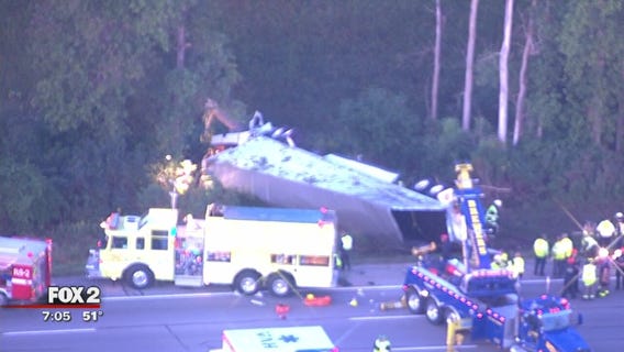 EB I-94 closed at Baker Road due to overturned semi