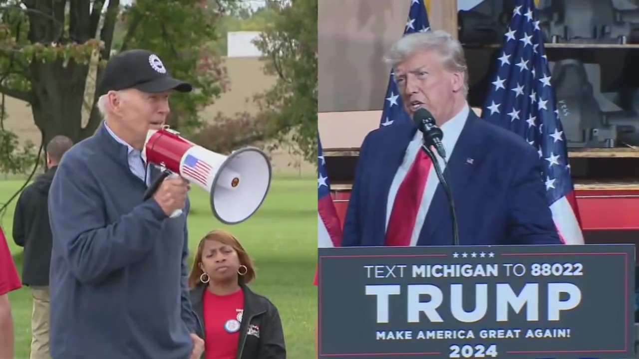 Biden and Trump both make Michigan UAW visits amid strike - does it matter?