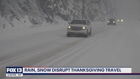 Rain and snow disrupt Thanksgiving travel