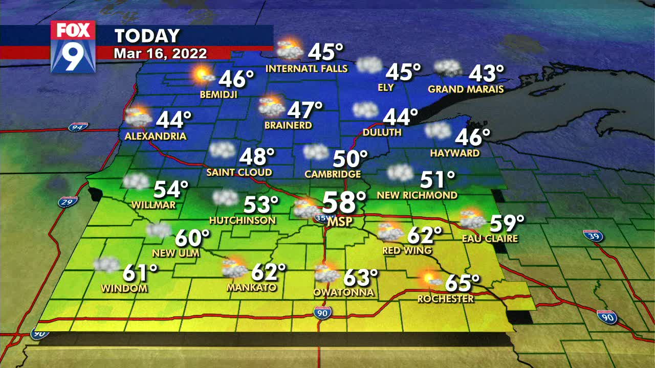 Wednesday's forecast: 60 is possible!