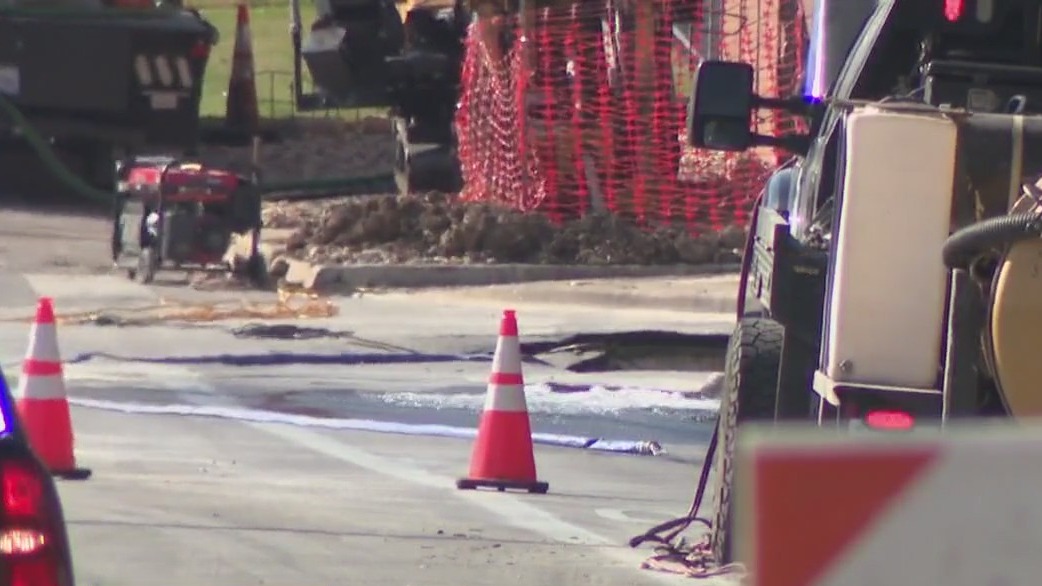 Water main break in Austin