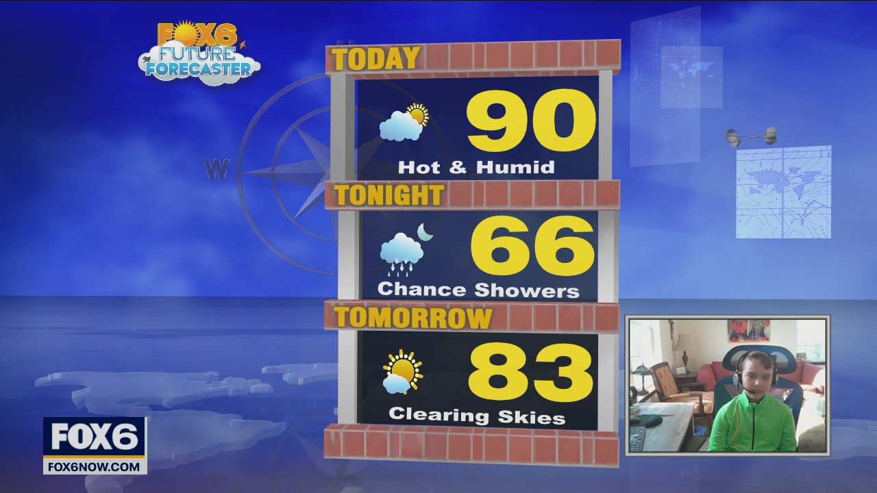 10-year-old Teddy helps with the weather