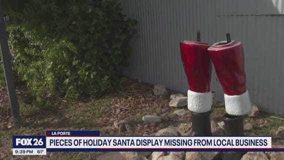 Pieces of Holiday Santa Display missing from La Porte business