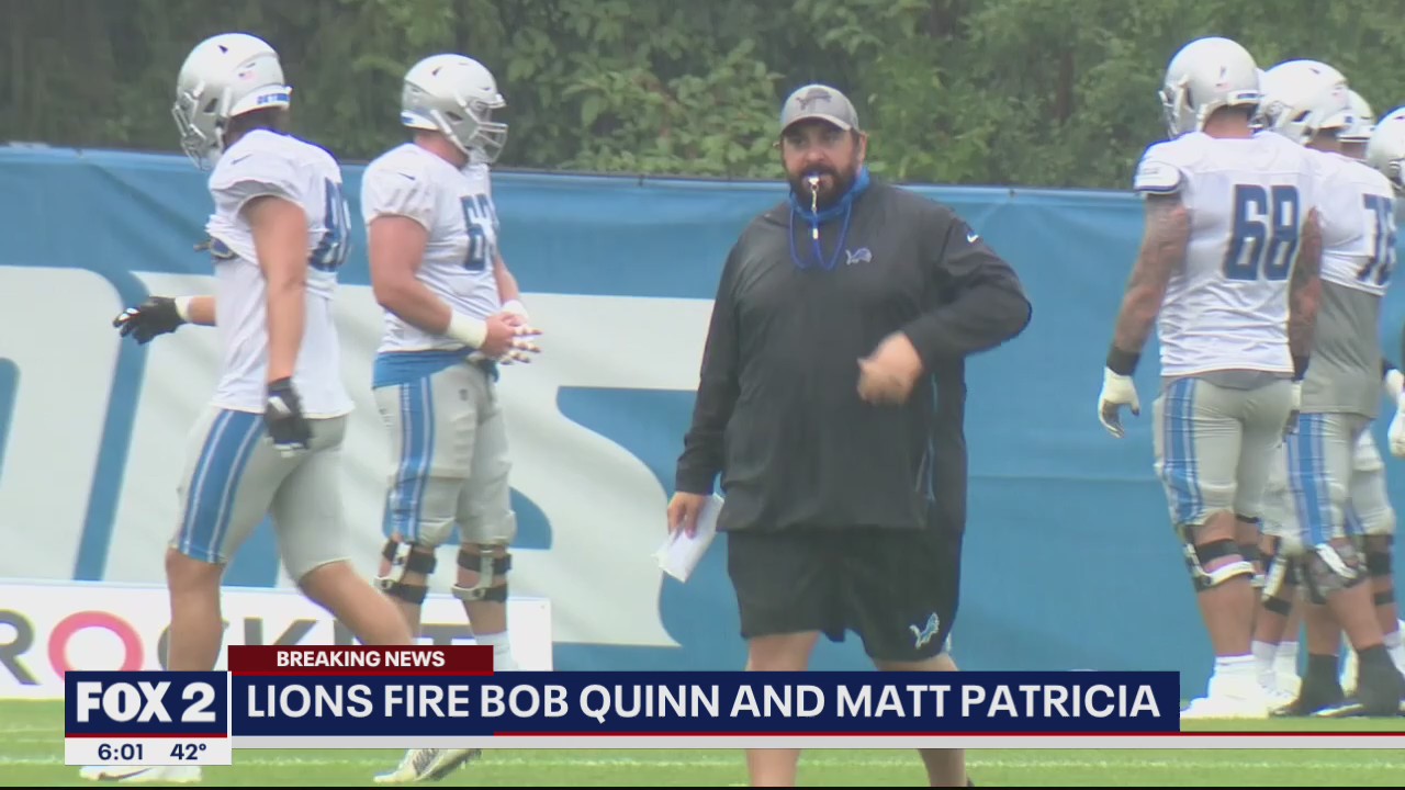 GM Bob Quinn, head coach Matt Patricia ?relieved? from duties with Detroit Lions, announcement made on Twitter