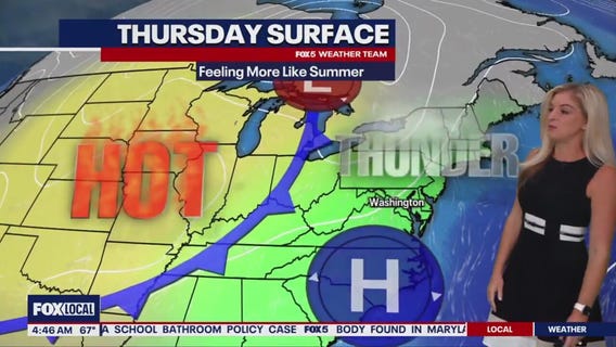 DC weather: Chance of PM showers and thunderstorms