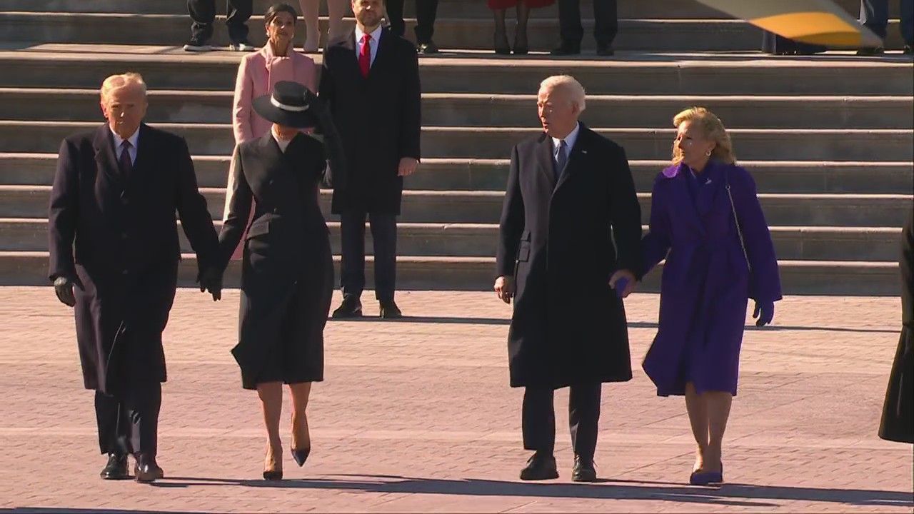 Fmr. President Joe Biden and Dr. Jill Biden depart capitol as Trump takes office