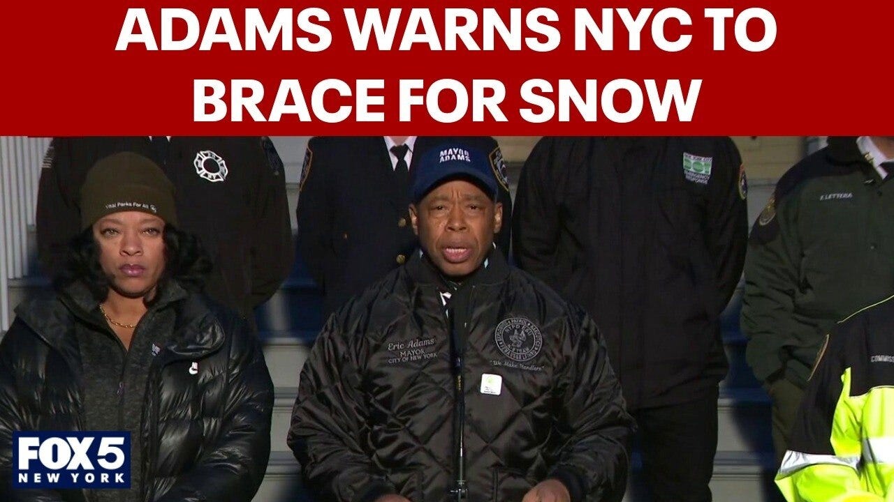 Adams warns New Yorkers to brace for snow storm