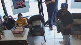 Failed nail salon robbery caught on camera