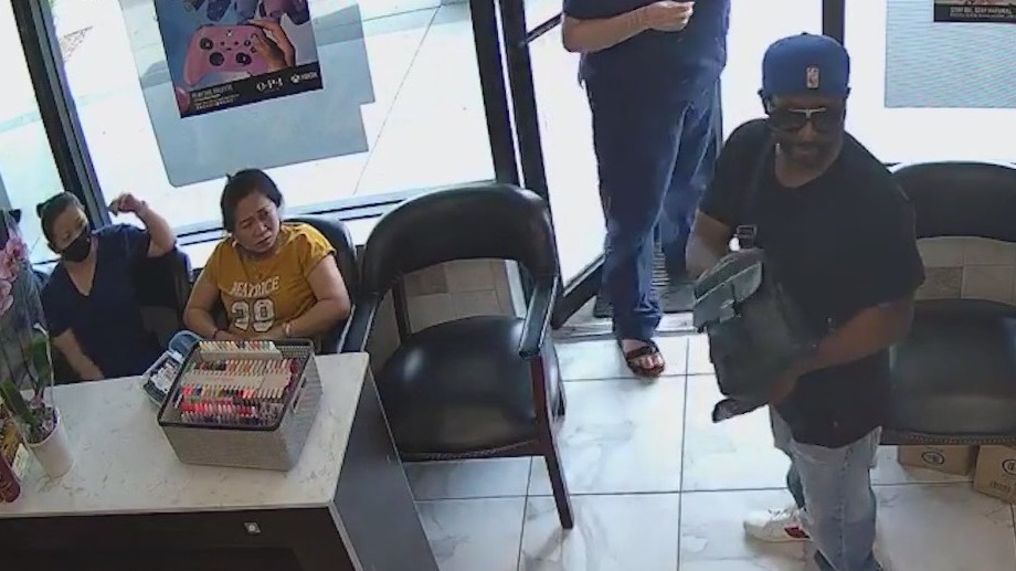 Failed nail salon robbery caught on camera