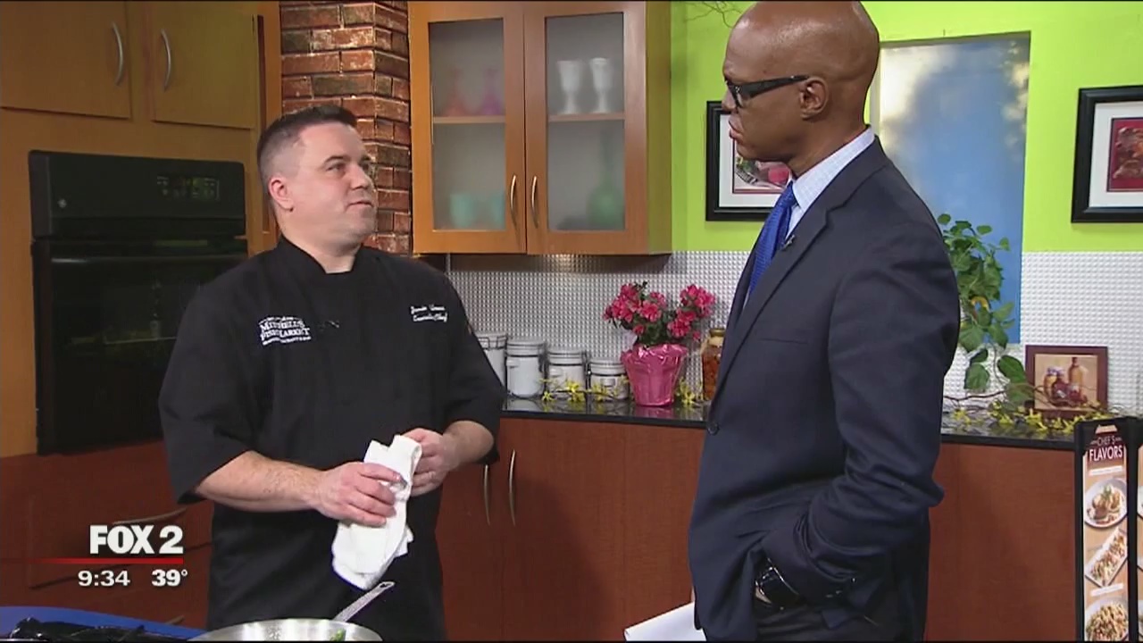 Seasonal Shrimp Pasta recipe from Mitchell's