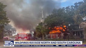 Wildfires ravage North Carolina, South Carolina
